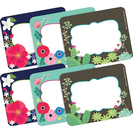 Barker Creek Petals & Prickles Name Tags/Self-Adhesive Labels, Multi-Design Set, 90/Set, PK90 3821